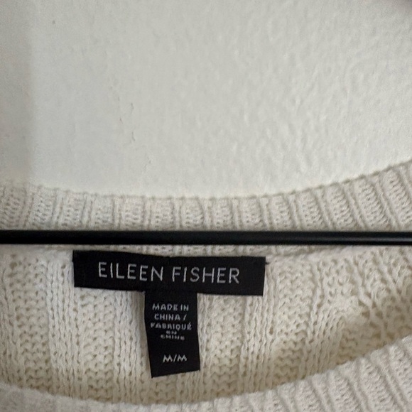 Eileen Fisher Cream Ribbed High-Low Organic Sweater Women’s Medium Chic EUC - Picture 4 of 7
